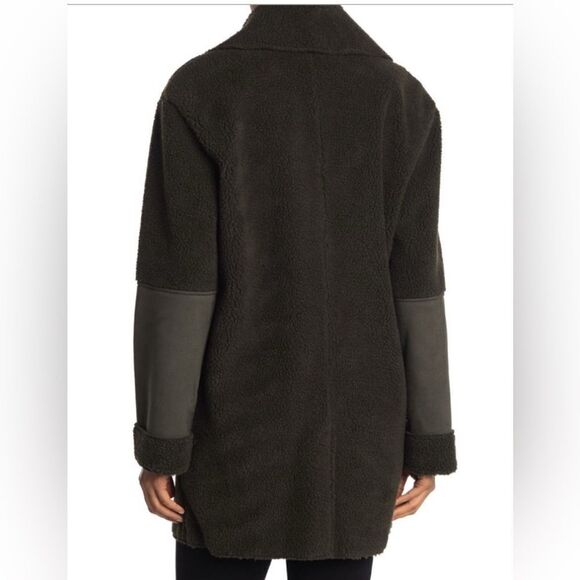 Kenzie Faux Shearling Shawl Collar Coat M. NWT - Picture 2 of 12